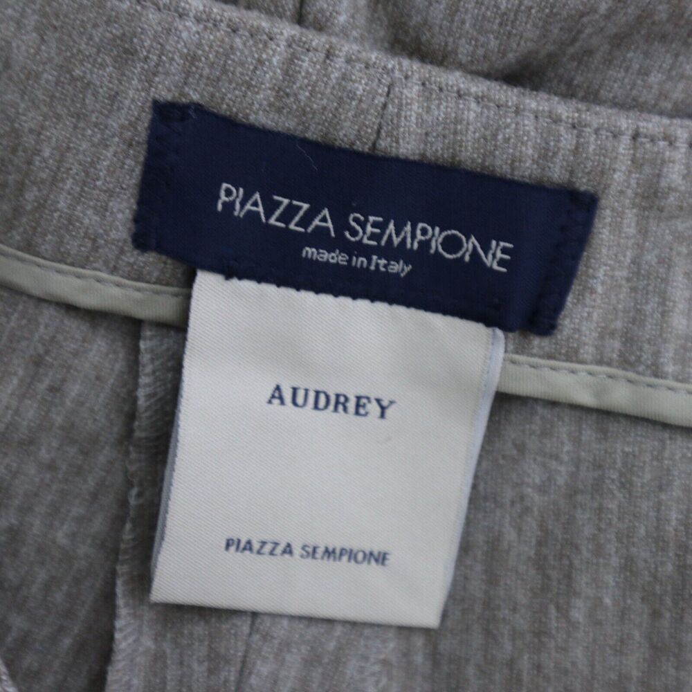 Piazza Sempione Audrey Wool Blend Capri Pant Camel Pinstripe Flat Front - Picture 3 of 12